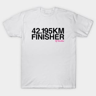 42.195KM Finisher Of Noodles Black T-Shirt